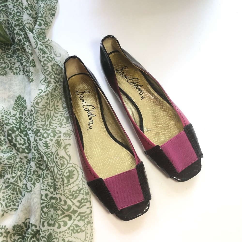 Sam Edelman Ebony Slip on Flats Peep Toe Ombré - Picture 1 of 8